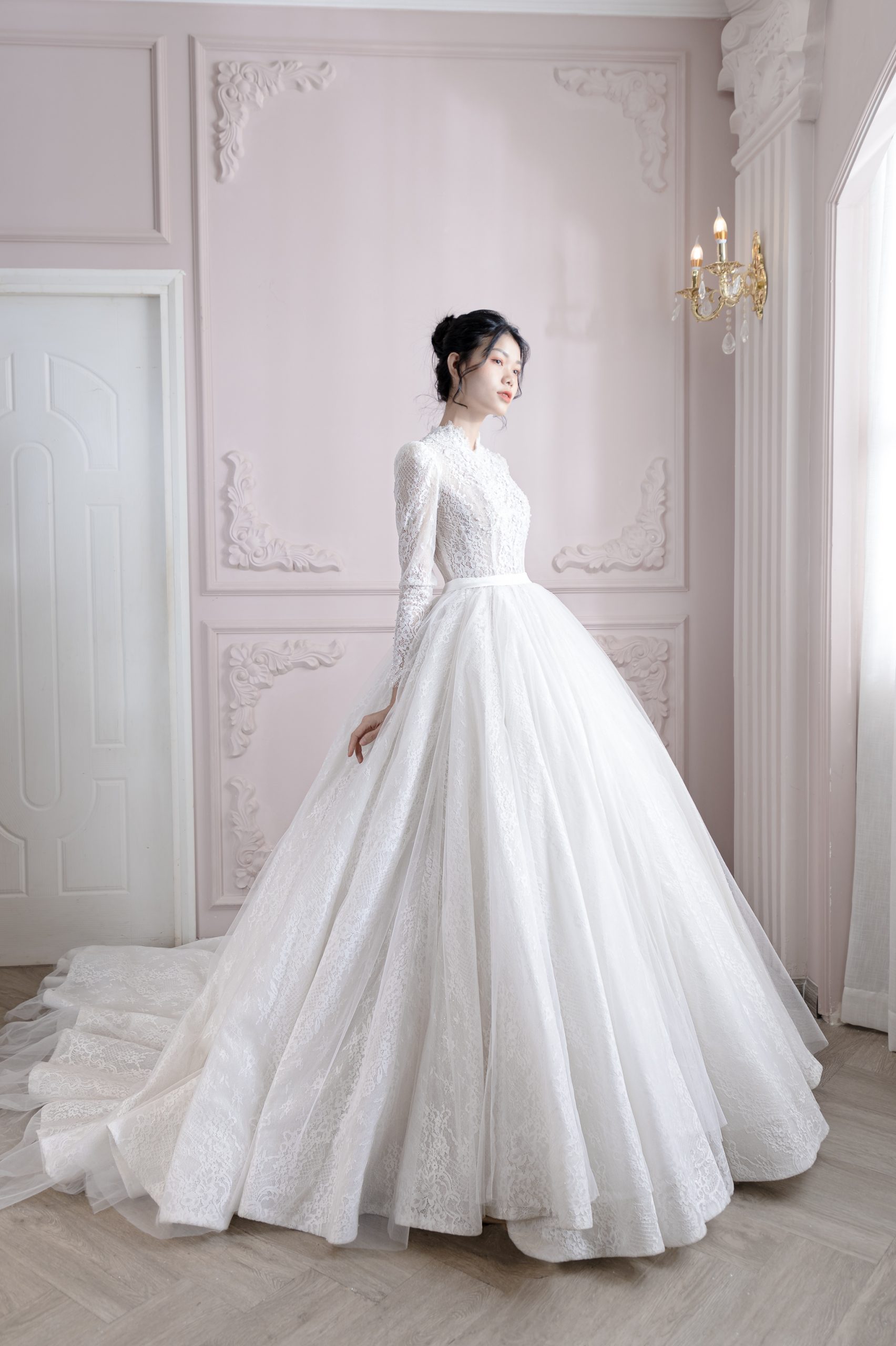 Giảm giá Váy cưới công chúa xòe to tự nhiên tay trễ vai bèo cực xinh  K905   BeeCost