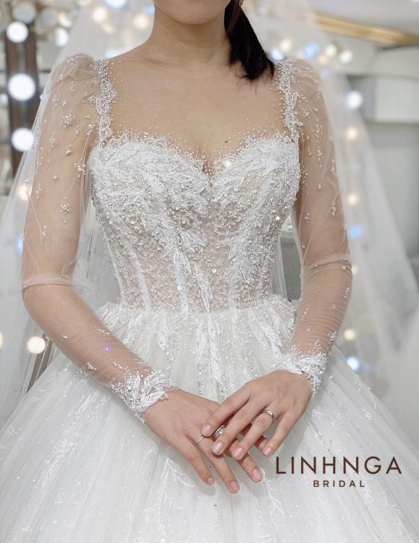 Váy cưới làm lễ luxury HNL180