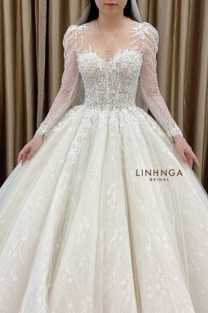 Váy cưới làm lễ luxury HNL184