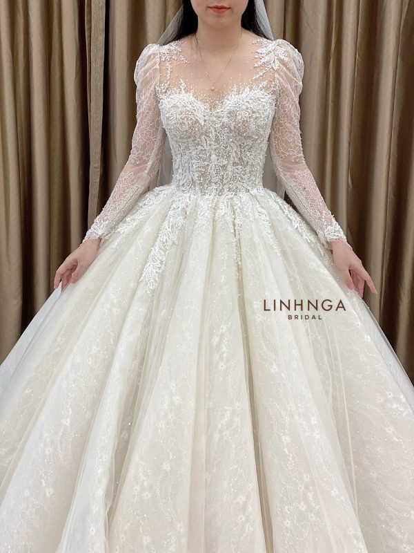 Váy cưới làm lễ luxury HNL184