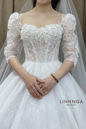 Váy cưới làm lễ luxury HNL214