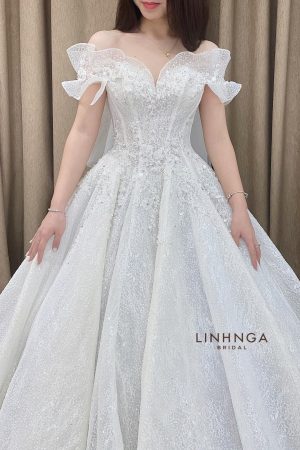 Váy cưới làm lễ luxury HNL216