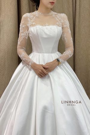 Váy cưới làm lễ luxury HNL236