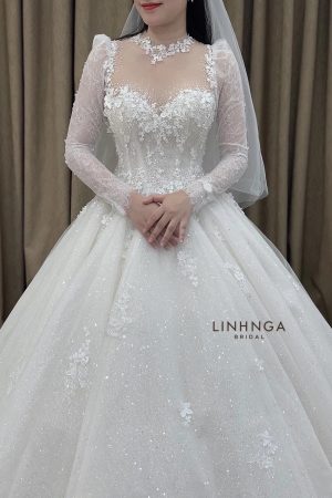 Váy cưới làm lễ luxury HNL240