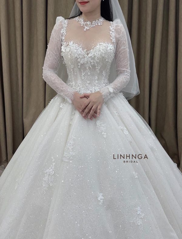 Váy cưới làm lễ luxury HNL240