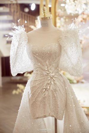Váy cưới của vợ thủ môn Bùi Tiến Dũng từ Linh Nga Bridal