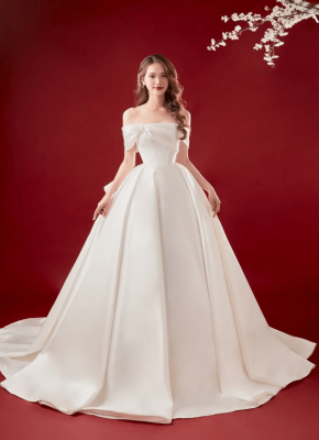 Váy cưới trơn lễ dòng Luxury - Linh Nga Bridal