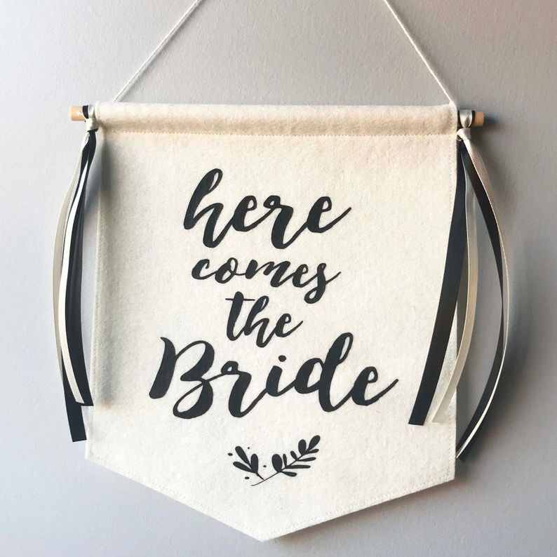 Birch and Tides Wedding Here Comes The Bride Sign
