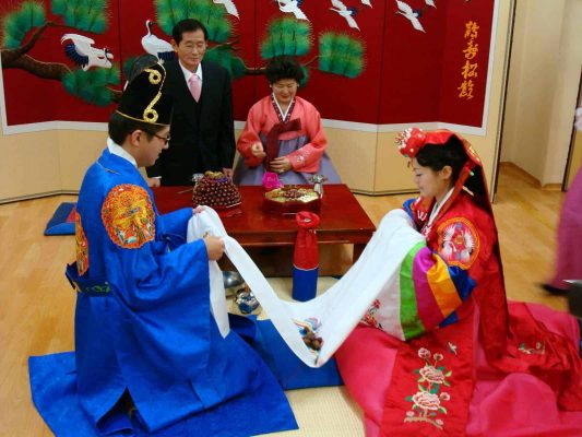 Korean Wedding Tradition style Explanation of the Table