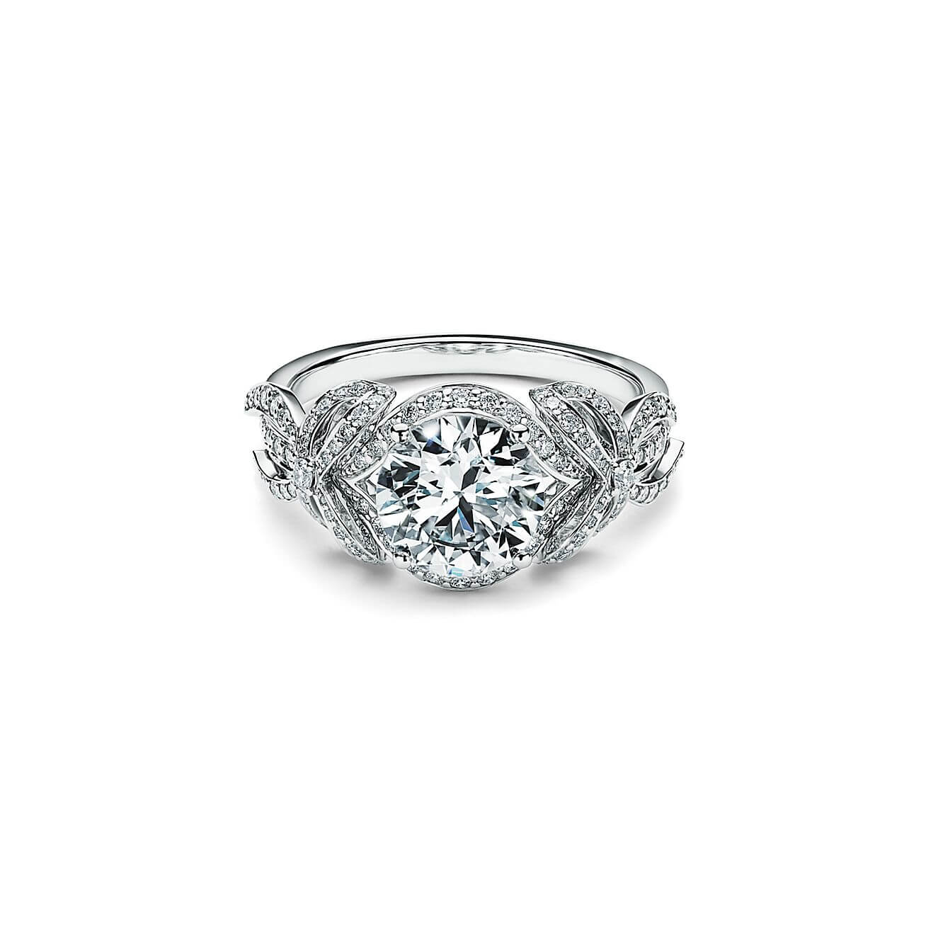 Tiffany Bow Ribbon Engagement Ring in Platinum