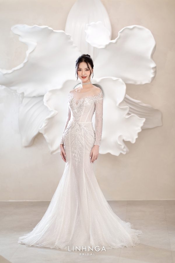 HNL224 - Ceremony wedding dress luxury - VÁY CƯỚI CAO CẤP LINH NGA BRIDAL